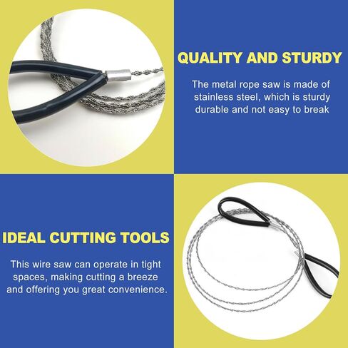 4-Pack 24 Inch Stainless Steel Wire Saw, Survival Cable Rope Saw, Small Pipe Cutter for PVC ABS Plastic, for Camping Wood Trees Metal Deer Bone, Herramientas de Plomeria, Red and Black in Saudi Arabia
