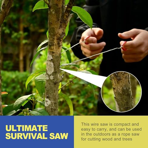 4-Pack 24 Inch Stainless Steel Wire Saw, Survival Cable Rope Saw, Small Pipe Cutter for PVC ABS Plastic, for Camping Wood Trees Metal Deer Bone, Herramientas de Plomeria, Red and Black in Saudi Arabia