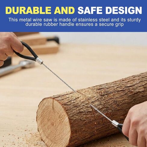 4-Pack 24 Inch Stainless Steel Wire Saw, Survival Cable Rope Saw, Small Pipe Cutter for PVC ABS Plastic, for Camping Wood Trees Metal Deer Bone, Herramientas de Plomeria, Red and Black in Saudi Arabia