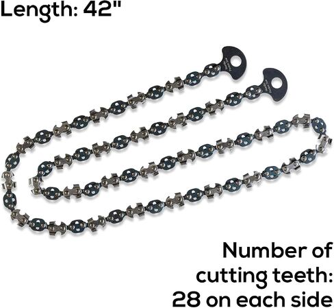 41 Inch High Limb Rope Saw for Trees - Double-Sided Saw Chain with Bi-Directional Teeth - Resharpenable Rope Chainsaw in Saudi Arabia