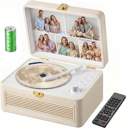 Gueray Portable CD Player with Bluetooth 5.4, 3600mAh Rechargeable Battery | Hi-Fi speakers,FM Radio, Leather retro suitcase style,Vintage CD Music Kpop Player,gift idea for music lovers,home decor in Saudi Arabia