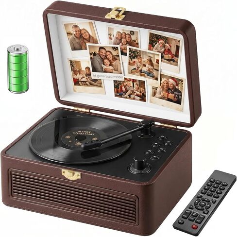 Gueray Portable CD Player with Bluetooth 5.4, 3600mAh Rechargeable Battery | Hi-Fi speakers,FM Radio, Leather retro suitcase style,Vintage CD Music Kpop Player,gift idea for music lovers,home decor in Saudi Arabia