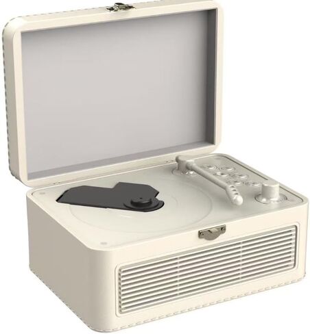 Gueray Portable CD Player with Bluetooth 5.4, 3600mAh Rechargeable Battery | Hi-Fi speakers,FM Radio, Leather retro suitcase style,Vintage CD Music Kpop Player,gift idea for music lovers,home decor in Saudi Arabia