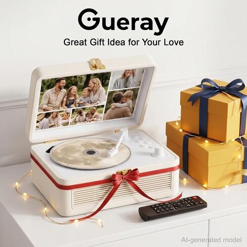 Gueray Portable CD Player with Bluetooth 5.4, 3600mAh Rechargeable Battery | Hi-Fi speakers,FM Radio, Leather retro suitcase style,Vintage CD Music Kpop Player,gift idea for music lovers,home decor in Saudi Arabia