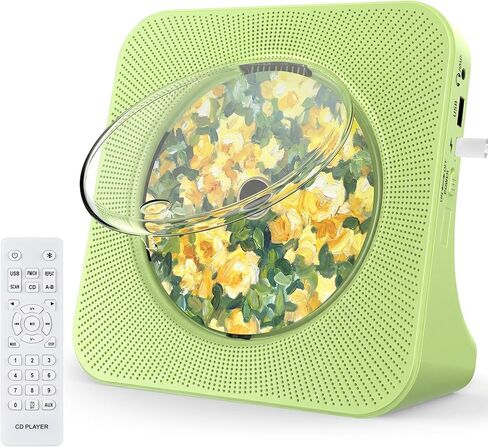 Gueray Portable CD Player with Bluetooth for Home, Hi-Fi Speaker,FM Radio | Plug-in desktop use,2-way Bluetooth mode, 3W speakers,Remote control,sleep timer, A-B repeat,USB/AUX,headphone jack in Saudi Arabia