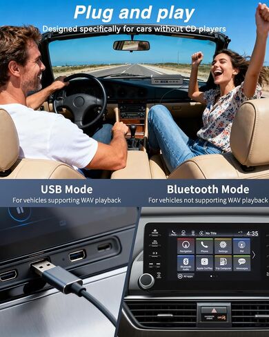 CD Player for Car,MONODEAL External Portable Car CD Player with Bluetooth and USB,Plug & Play,that Plugs into Laptop Desktop TV Computer for Android 4.4 and Above Navigation in Kuwait