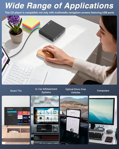 CD Player for Car,MONODEAL External Portable Car CD Player with Bluetooth and USB,Plug & Play,that Plugs into Laptop Desktop TV Computer for Android 4.4 and Above Navigation in Kuwait