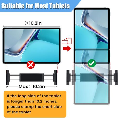 najiaxiaowu Tablet Holder for Car,ipad Headrest Mount for 5.5-18.4 Inch ipad/Phones Car Tablet Holder with 360°Rotating Adjustable Trip Essentials,Black | najiaxiaowu Car Tablet Holder with 360°Rotating Adjustable Trip Essentials,Black in Kuwait
