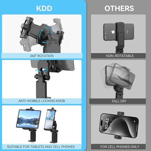 KDD Airplane Tablet Holder Mount, Adjustable Travel Essentials iPad Phone Stand with 360 Degree Rotation, Portable Tesla Model 3/Y Car Headrest Mount Compatible with iPad, Cell Phone in Kuwait