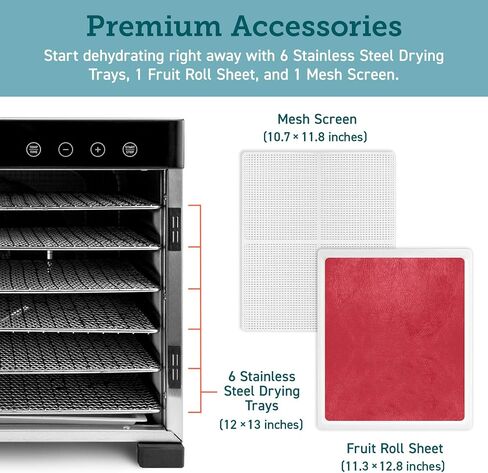 Cosori Food Dehydrator Accessories, Mesh Screen Sheets for 6 Trays CP267-FD | Compatible with Cosori CP267-FD and Other Models, BPA-Free, Hand Wash Only, 2-Pack in Saudi Arabia