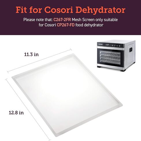 Cosori Food Dehydrator Accessories, Fruit Leather Roll Sheets for CP267-FD | Compatible with Cosori 6 Trays CP267-FD and Other Models, BPA-Free, Hand Wash Only, 2-Pack in Saudi Arabia
