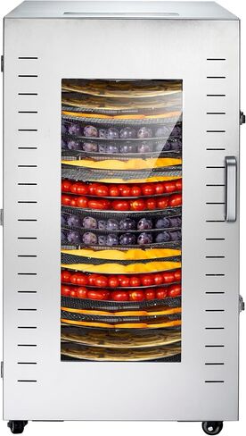 Upgraded 18 trays Commercial Dehydrator, Full Stainless Steel Large Capacity Food Dehydrators for Small Business, 2000W Fast Drying Machine for Jerky, Herbs, Dog Treats, Bakery, 190℉ Temp Control in Saudi Arabia