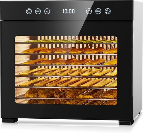 PSIIDAN Upgraded Food Dehydrator Machine, 650W Powerful Dehydrator with 8 Stainless Steel Trays & Interior Light, Adjustable Timer and Temperature for Jerky, Fruits, Herbs, Dog Treats in Saudi Arabia
