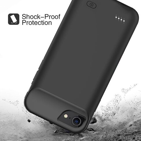 Battery Case for iPhone 8/7/6s/6/SE 3/SE 2, Upgraded 10000mAh Portable Battery Pack Charger Case Support Carplay Compatible with iPhone SE 3/SE 2/8/7/6s/6 (4.7 inch) External Charging Case (Black) in Kuwait