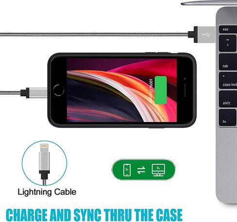 Battery Case for iPhone 8/7/6s/6/SE 3/SE 2, Upgraded 10000mAh Portable Battery Pack Charger Case Support Carplay Compatible with iPhone SE 3/SE 2/8/7/6s/6 (4.7 inch) External Charging Case (Black) in Kuwait