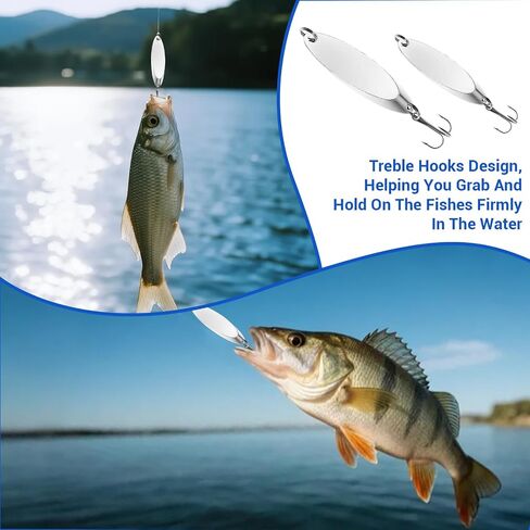 Fishing Lures Spoons, Trout Lures 5pcs/30pcs Hard Metal Spinner Bass Baits 5 Sizes Casting Spoon Hooks for Salmon Bass in 1/5oz 1/4oz 3/8oz 1/2oz 3/4oz in Saudi Arabia