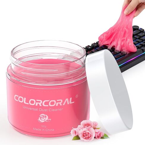 ColorCoral Cleaning Gel Universal Dust Cleaner for PC Keyboard Car Detailing Office Electronics Laptop Dusting Kit Computer Dust Remover, Computer Gaming Car Accessories, Gift for Men Women 160g | For PC Laptops, Office Electronics, Car Interior, Computer in Saudi Arabia