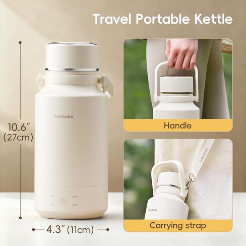 33.8 Oz/1000mL Portable Electric Kettle,304 Stainless Steel Travel Kettle Electric,4 Temp Settings with Holding Heat,600W Fast Boiling Water with Auto Shut-Off and Boil Dry Protection in Saudi Arabia