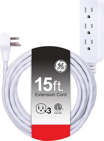 GE 3-Outlet Power Strip Surge Protector, 8 Ft Braided Extension Cord in Saudi Arabia