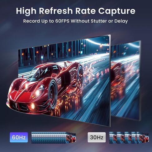Papeaso USB 3.0 HDMI Capture Card, 2K30 FPS Capture with 4K Pass-Through | 2K30FPS/1080P60 capture & streaming with ultra-low latency 4K pass-through. for PS4/5, Switch 1/2, Xbox, PC, Mac & camera. in Saudi Arabia