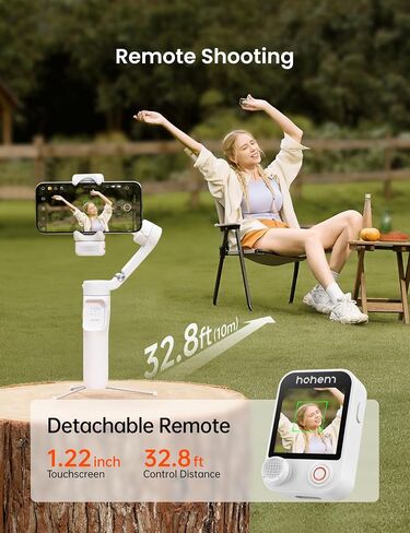 Hohem iSteady V3 Ultra Phone Gimbal White, AI Tracking Touch Remote, Built-in Rod Tripod 360° Vlog Stabilizer in Saudi Arabia