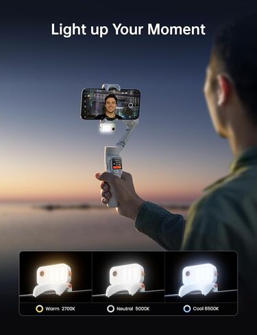Hohem iSteady V3 Ultra Phone Gimbal White, AI Tracking Touch Remote, Built-in Rod Tripod 360° Vlog Stabilizer in Saudi Arabia