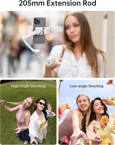 Hohem iSteady V3 Ultra Phone Gimbal White, AI Tracking Touch Remote, Built-in Rod Tripod 360° Vlog Stabilizer in Saudi Arabia
