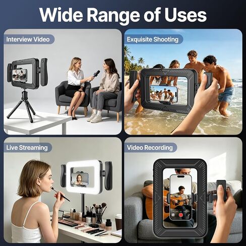 yAyusi Handheld Cell Phone Stabilizer with Light,Phone Light for Video Recording with Handle,3600mAh LED Selfie Ring Light for Phone with Phone Holder,Smartphone Video Rig for Camera,Vlog,TikTok in Saudi Arabia
