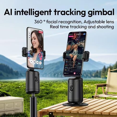 AI Mobile Stabilizer, Auto Face Tracking Tripod, Smart Gesture Live Streaming Mobile Automatic Intelligent Stabilizer, Face Tracking Desktop Phone Holder, Smart Bluetooth Face-Tracking Stand in Saudi Arabia