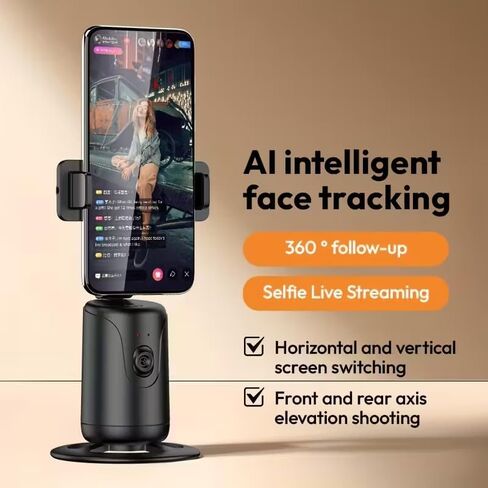 AI Mobile Stabilizer, Auto Face Tracking Tripod, Smart Gesture Live Streaming Mobile Automatic Intelligent Stabilizer, Face Tracking Desktop Phone Holder, Smart Bluetooth Face-Tracking Stand in Saudi Arabia
