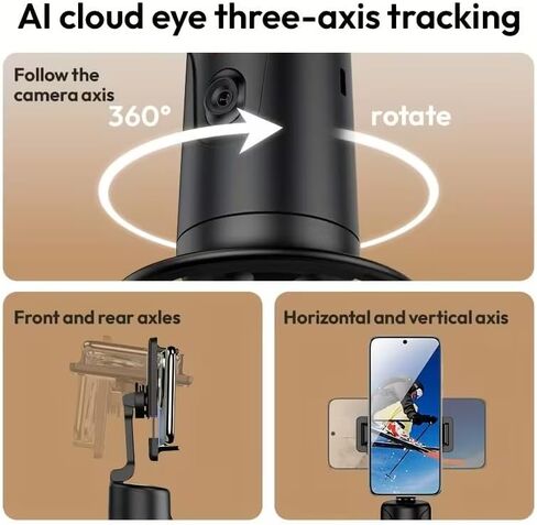 AI Mobile Stabilizer, Auto Face Tracking Tripod, Smart Gesture Live Streaming Mobile Automatic Intelligent Stabilizer, Face Tracking Desktop Phone Holder, Smart Bluetooth Face-Tracking Stand in Saudi Arabia