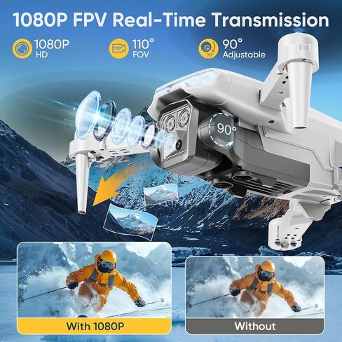 1080P Drone with Camera for Kids & Adults Beginners, Foldable FPV Quadcopter with One Key Takeoff/Landing, Gesture Control, 360° Flips, 2 Batteries, Toy Gift for Teen Boys and Girls in Saudi Arabia