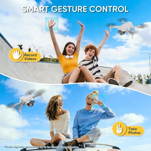 1080P Drone with Camera for Kids & Adults Beginners, Foldable FPV Quadcopter with One Key Takeoff/Landing, Gesture Control, 360° Flips, 2 Batteries, Toy Gift for Teen Boys and Girls in Saudi Arabia