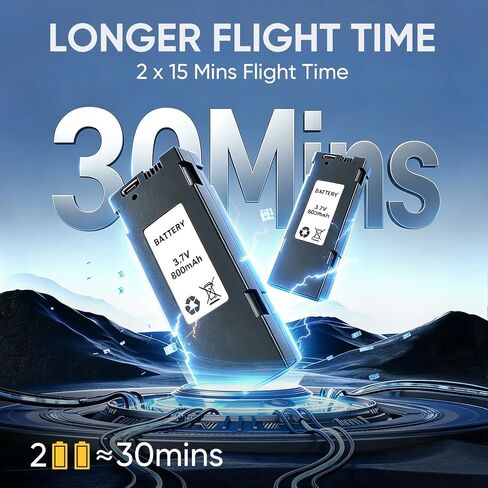 1080P Drone with Camera for Kids & Adults Beginners, Foldable FPV Quadcopter with One Key Takeoff/Landing, Gesture Control, 360° Flips, 2 Batteries, Toy Gift for Teen Boys and Girls in Saudi Arabia