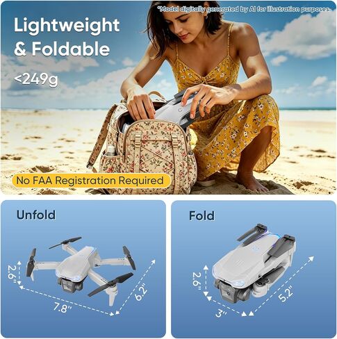 1080P Drone with Camera for Kids & Adults Beginners, Foldable FPV Quadcopter with One Key Takeoff/Landing, Gesture Control, 360° Flips, 2 Batteries, Toy Gift for Teen Boys and Girls in Saudi Arabia