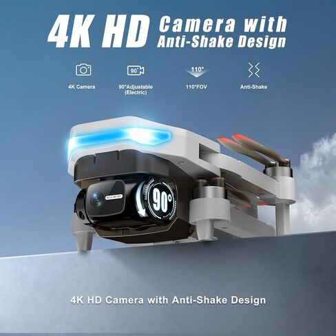 Oddire Drones with Camera for Adults 4K, GPS Auto Return, Waypoint Flight, Orbit Fly, GPS Follow, Gesture Control, Foldable Drone with Brushless Motor, 249g Light, 48 Mins Flight Time with 2 Batteries in Saudi Arabia