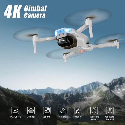 Oddire Drones with Camera for Adults 4K, GPS Auto Return, Waypoint Flight, Orbit Fly, GPS Follow, Gesture Control, Foldable Drone with Brushless Motor, 249g Light, 48 Mins Flight Time with 2 Batteries in Saudi Arabia