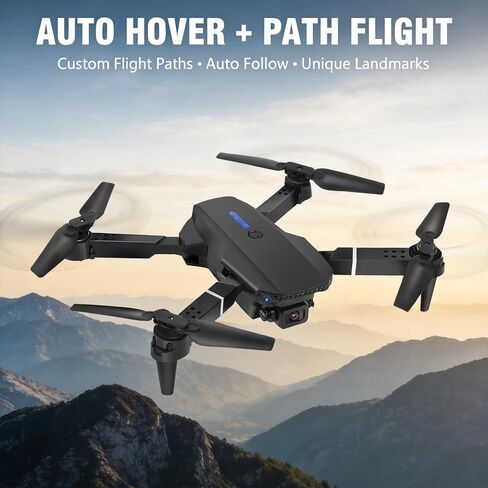 Drone with Camera 1080P HD,FPV Foldable Mini Drone for Adults（Black) | Drone with One Key Take Off/Landing,Gesture Selfie, Altitude Hold,3D Flip,Easy to Fly,2 Batteries in Saudi Arabia