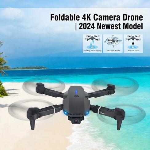 Drone with Camera 1080P HD,FPV Foldable Mini Drone for Adults（Black) | Drone with One Key Take Off/Landing,Gesture Selfie, Altitude Hold,3D Flip,Easy to Fly,2 Batteries in Saudi Arabia
