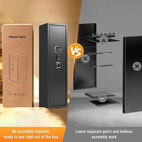[No Assembly Required] Gun Safe for Rifles and Pistols, with Biometric Quick Access Gun Locker, Shotgun Safe, Large Gun Cabinet and Password Lock, 57" H for Home & Hunting for Enthusiasts in Saudi Arabia