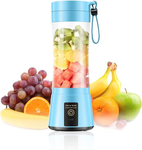 Personal Size Travel Portable Blender - Mini Shakes & Smoothies Blender | 380Ml BPA Free Cup Small Blender, High Speed & Efficient Mixing, Easily Squeezed Fresh Juice Shakes in Sports/Travel/Home in Kuwait