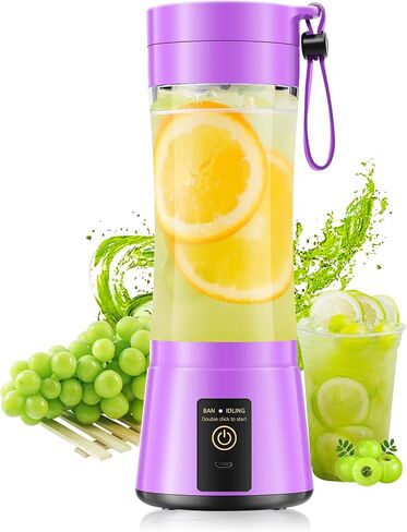 Mini Portable Personal Blender - Travel Blender Make Smoothies | 380ml Lightweight Blender, 6 Stainless Steel Blades, Powerful Quick Blend, Easy Clean, Freshly Squeezed in Sports/Office/Gym in Saudi Arabia
