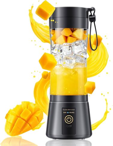 Personal Size Portable Blender Make Smoothies - Mini Blender 12oz Juice Cup | Powerful Blending with 6 Stainless Steel Blades, BAP-Free, Lightweight, Easy Clean,Suit in Travel/Office/Gym/Picnic/ Sports in Saudi Arabia