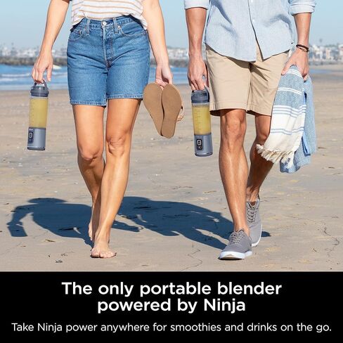 Ninja BC151NV Blast Portable Blender, Cordless, 18oz. Vessel, Personal Blender-for Shakes & Smoothies, BPA Free, Leakproof-Lid & Sip Spout, USB-C Rechargeable, Dishwasher Safe, Denim Blue (Renewed) in Kuwait