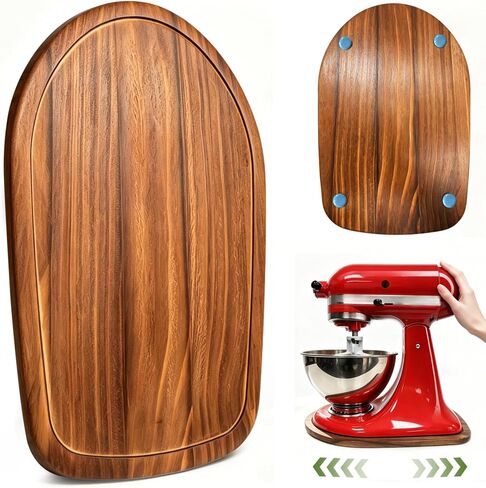 Mixer Slider Mat for KitchenAid Stand Mixer,4.5-5Qt Tilt-Head Pine Brown | Effortless Smooth Glide Reduces Countertop Scratches,Sturdy Solid Pine Construction,Simplifies Appliance Storage in Kuwait