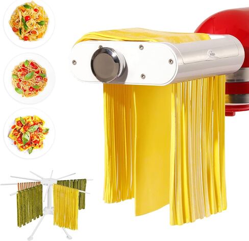 Antree Pasta Maker Attachment 3 in 1 Set for KitchenAid Stand Mixers Included Pasta Sheet Roller, Spaghetti Cutter, Fettuccine Cutter Maker Accessories and Cleaning Brush in Saudi Arabia