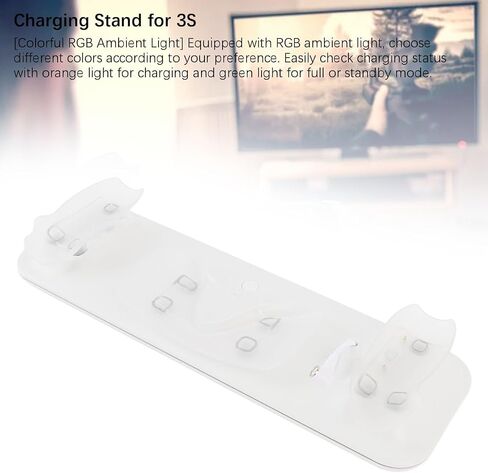 VR Headset and Controller Charging Station, Magnetic USB C Interface, RGB Ambient Light, Long Battery Life, Neat Storage for 3S in Saudi Arabia