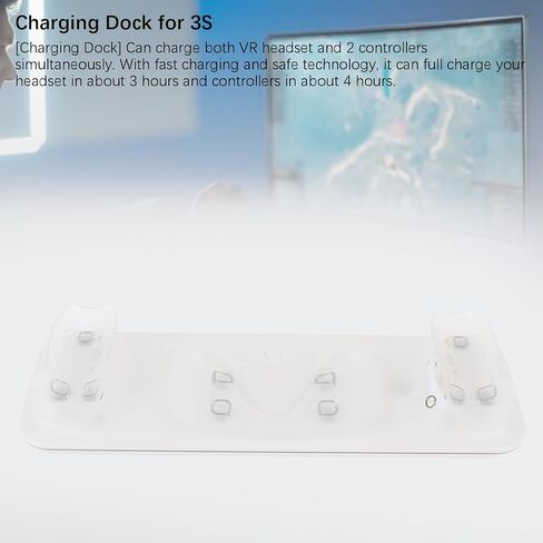 VR Headset and Controller Charging Station, Magnetic USB C Interface, RGB Ambient Light, Long Battery Life, Neat Storage for 3S in Saudi Arabia