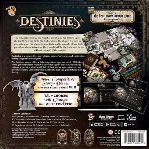 Destinies Board Game - Immersive Storytelling and Adventure for Tabletop Enthusiasts, Ages 14+, 1-3 Players, 120-150 Minute Playtime, Made by Lucky Duck Games in Saudi Arabia