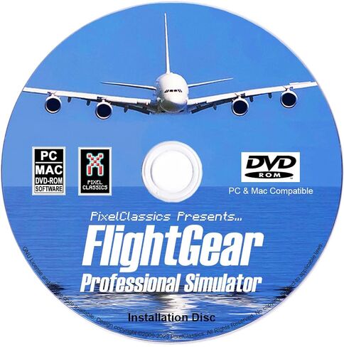FlightGear Flight Simulator 2025 X Premium DELUXE Edition Flight Sim 4 Disc DVD CD Set Compatible with Microsoft Windows 11 10 PC & Mac OS | 600+ Aircraft & FULL Worldwide Scenery! in Saudi Arabia